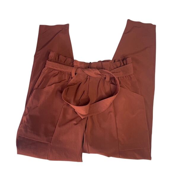 ATHLETA Skyline Burnt Orange Paperbag Pant Belted Waist Extra Small 0 High Waist - Picture 1 of 5